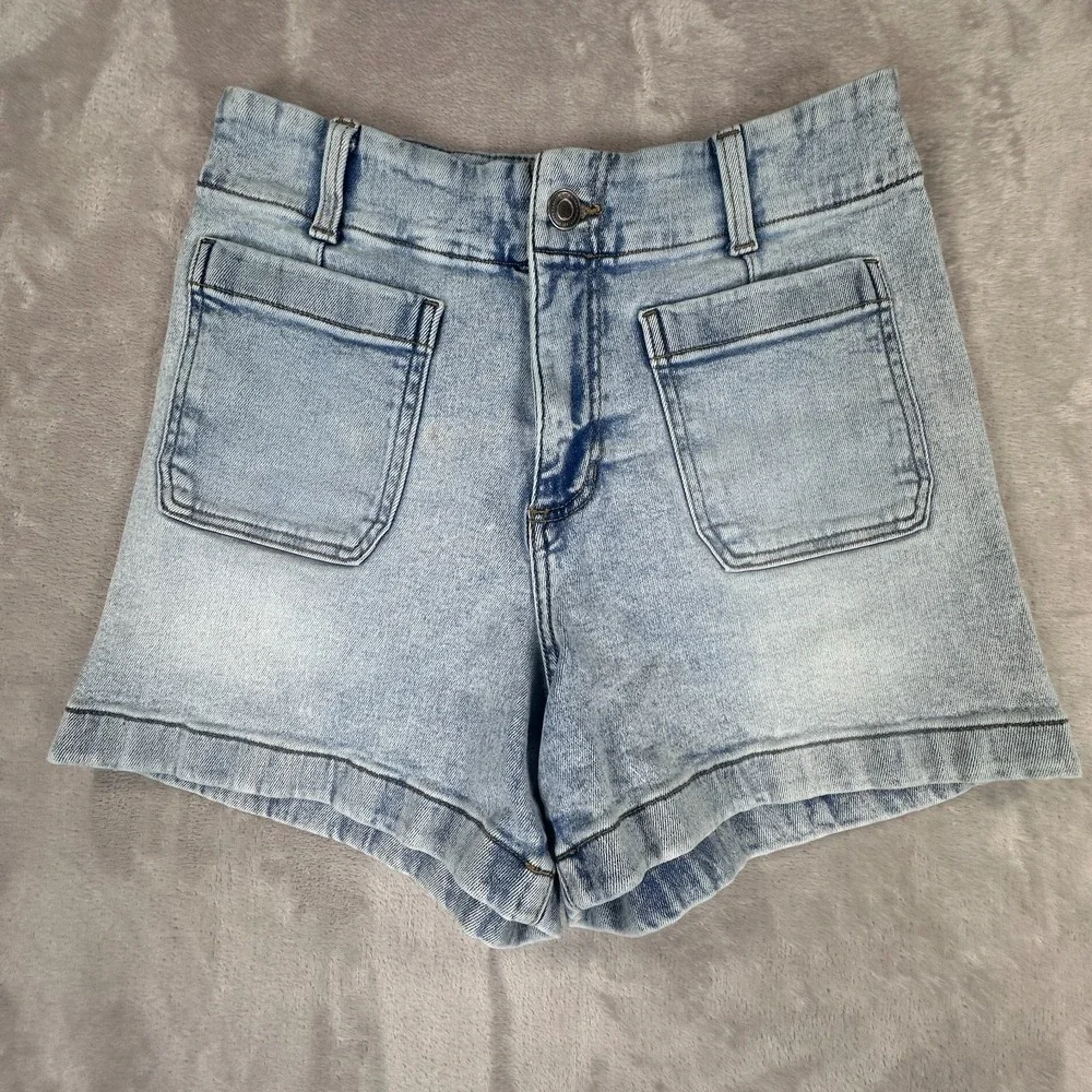 Lauren Conrad Bermuda Shorts Womens 6 Blue Denim Medium Wash High Rise Casual